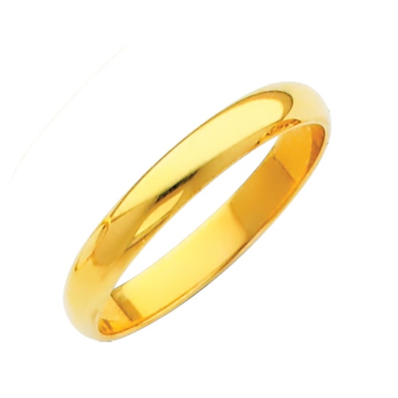 2mm 14k yellow gold plain wedding band size